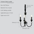 Retro french black iron vintage candle chandelier dining room light