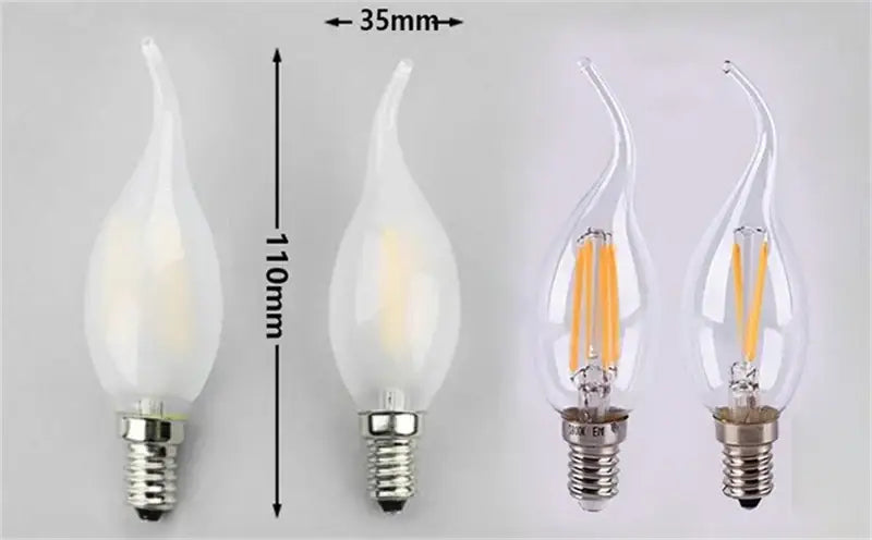 Retro frosted e14 led candle bulb for dining room chandeliers