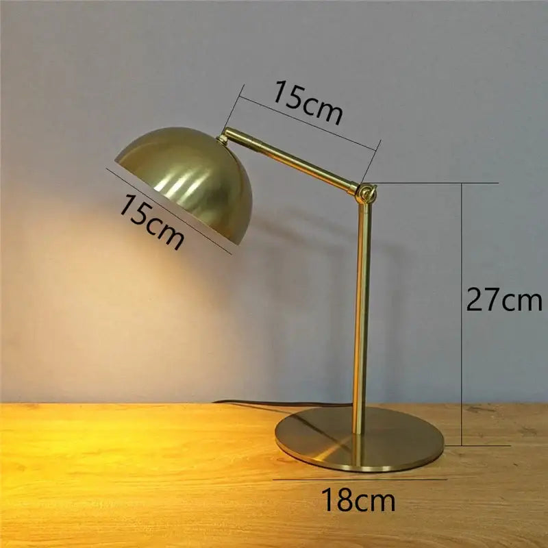 Retro gold adjustable angle floor lamp – bedroom reading light