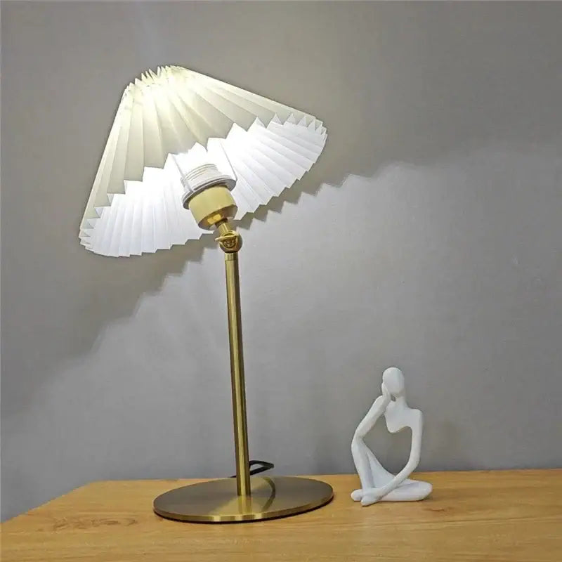 Retro gold adjustable angle floor lamp – bedroom reading light