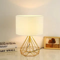 Retro gold geometric table lamp gold & cream for study room