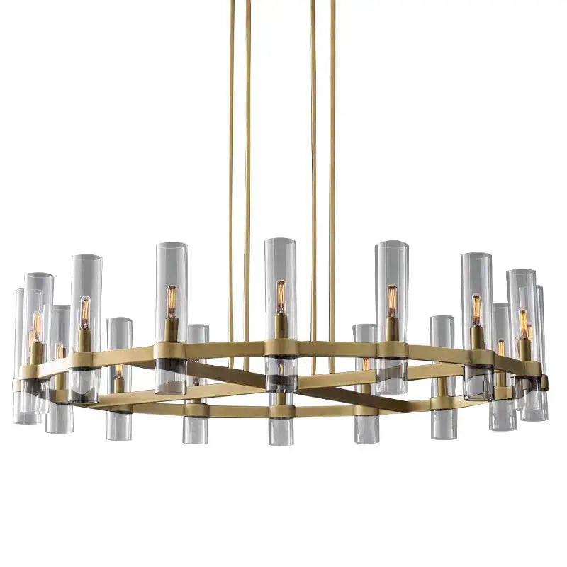 Retro gold glass chandelier pendant lamp for dining room