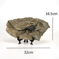 Retro gray and beige dino fossil animal statue living room decor