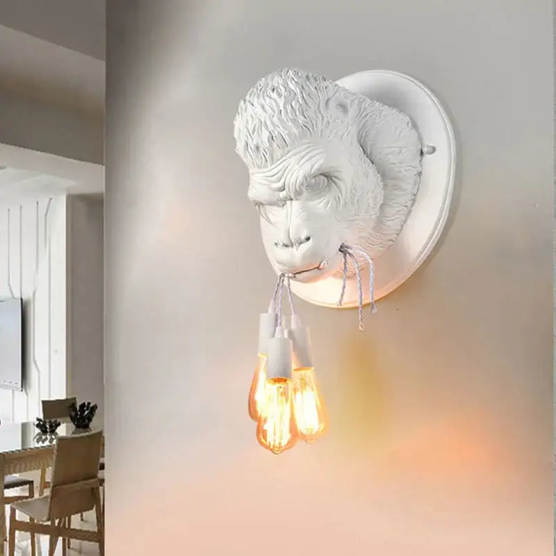 Retro gray decorbites gorilla resin wall lamp bedroom lighting
