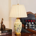 Retro hand-painted country flower bird ceramic table lamp bedroom
