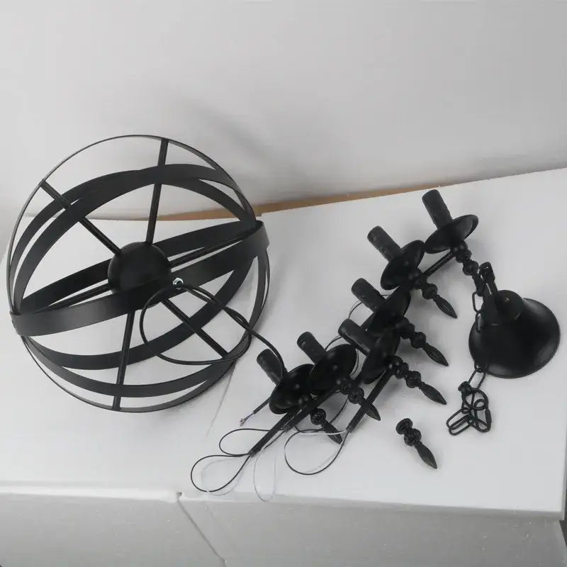 Retro industrial black decorbites iron chandelier dining room light