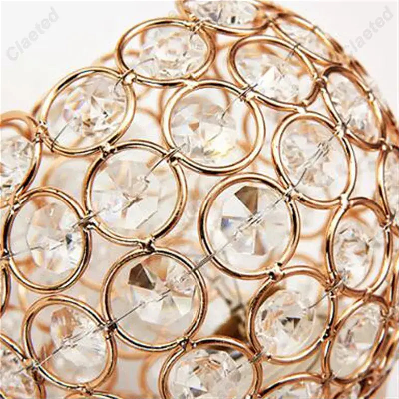 Retro industrial gold crystal wall lamp sconce for bedroom