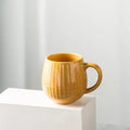 Retro japanese gradient glaze ceramic coffee mug kitchen ribbed cup