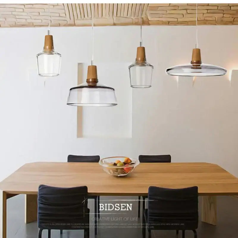 Retro smoked glass lampshade pendant light – kitchen set of 3