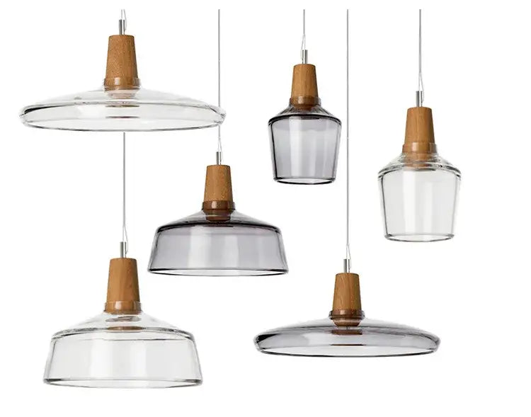 Retro smoked glass lampshade pendant light – kitchen set of 3
