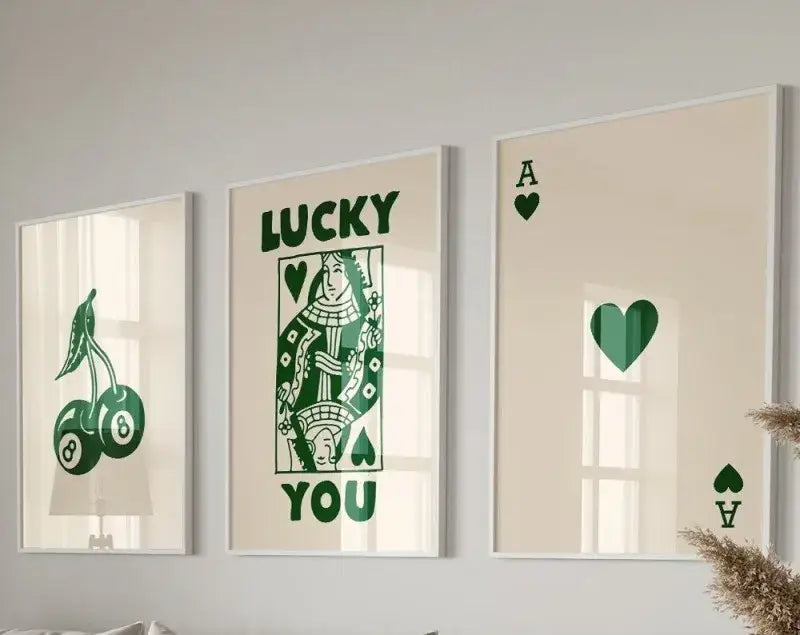 Retro beige & brown wall art posters set living room decor