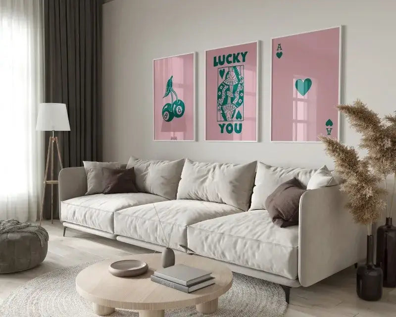 Retro queen theme beige wall art posters bedroom decor