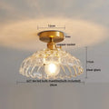 Ribbed glass copper led ceiling light dining room chandelier