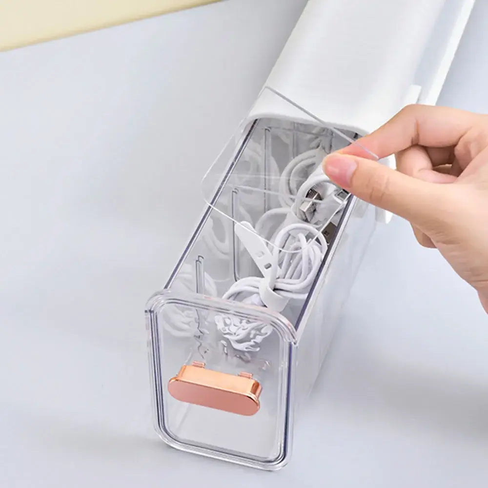 Ribbed teal data cable organizer box bedroom wall mounted storage