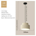 Ribbed terracotta cream resin led pendant light dining room