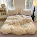 Romantic pink cotton flower print bedding set bedroom comforter
