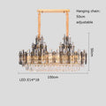 Rose gold and smoky dimmable crystal chandelier living room light