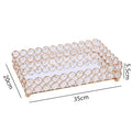 Rose gold crystal glass mirror tissue box holder bedroom organizer