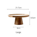 Rustic elevated wooden cake stand set – dining room serving trays