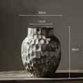 Rustic gray & white coarse pottery vase living room home decor