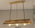 Rustic slatted wood bamboo pendant chandelier kitchen lighting