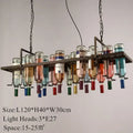 Rustic wine bottle iron led pendant chandelier for kitchen bar