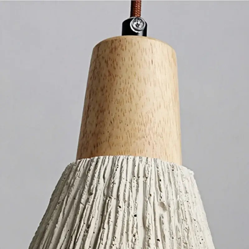 Rustic wood and gray cement led wall light bedroom sconce