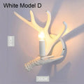 Rustic wood finish deer antler chandelier dining room light
