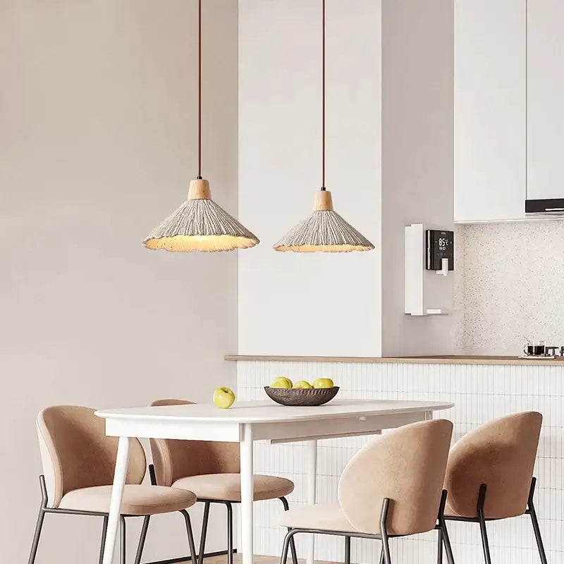 Rustic woven grayish brown designer pendant lamps collection bedroom