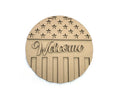 3D American Flag Round Door Hanger DIY Unfinished Kit