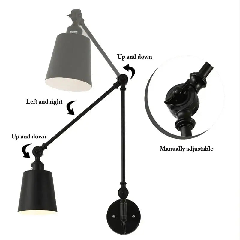 Sage green & dusty rose decorbites adjustable telescopic wall lamp bedroom