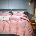 Satin cream & gold egyptian cotton duvet cover set bedroom bedding