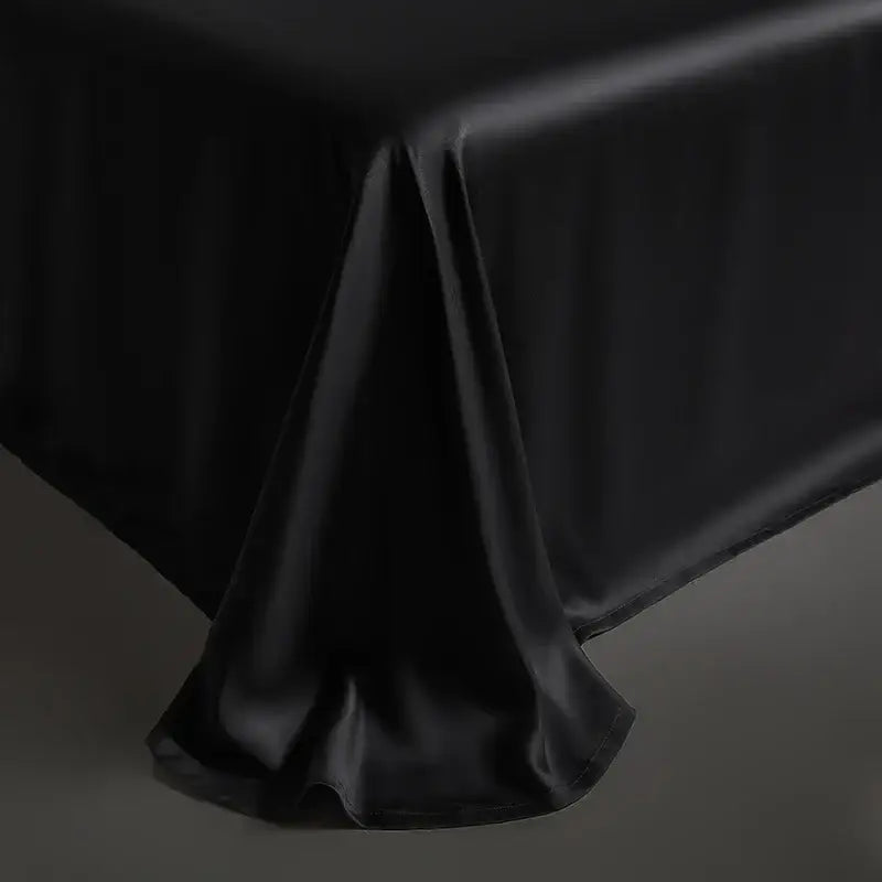 Satin dark gray & silver pinstripe duvet cover bedding set bedroom