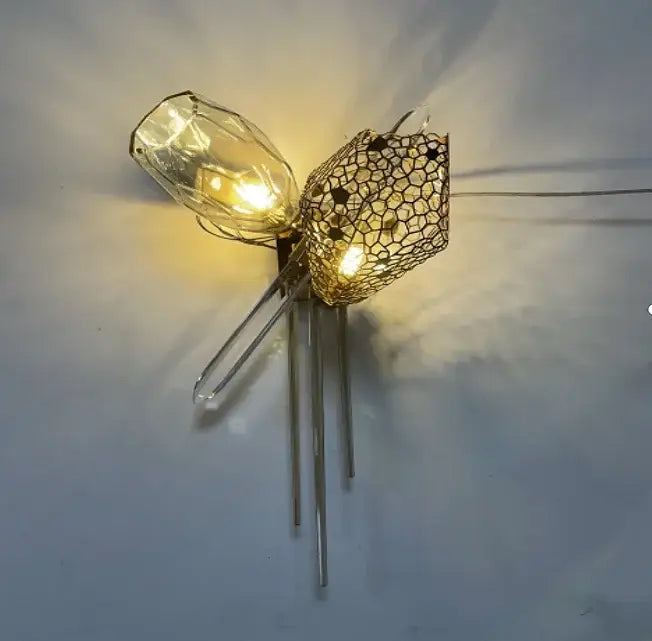 Sculptural gold glass shades pendant light dining room chandelier