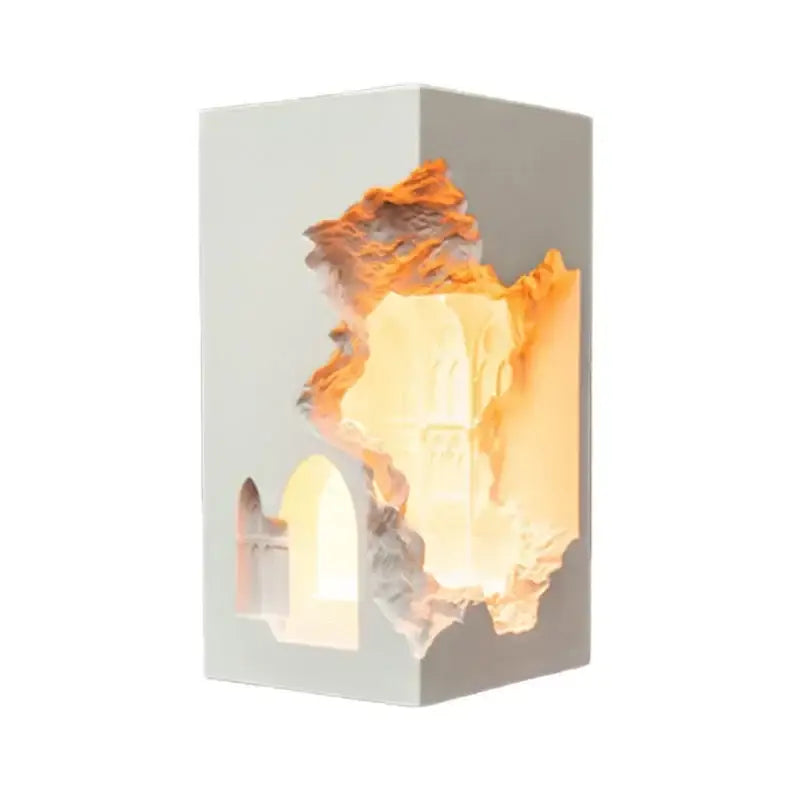 Sculptural stone embedded night light wall sconces for corridor