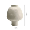 Sculptural white hammer pattern ceramic vase for living room desk