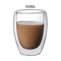 Set of 3 clear double wall glass cup tumblers for kitchen and dining