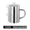 Shiny stainless steel double wall coffee mug kitchen travel cup