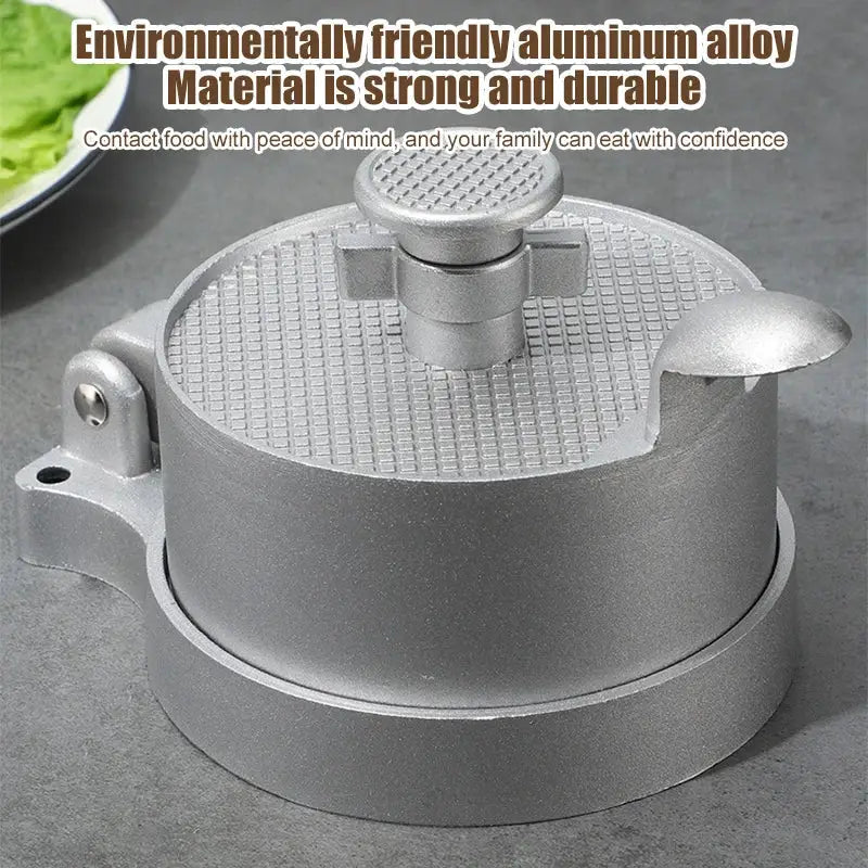 Silver aluminum meat press tool – kitchen hamburger press
