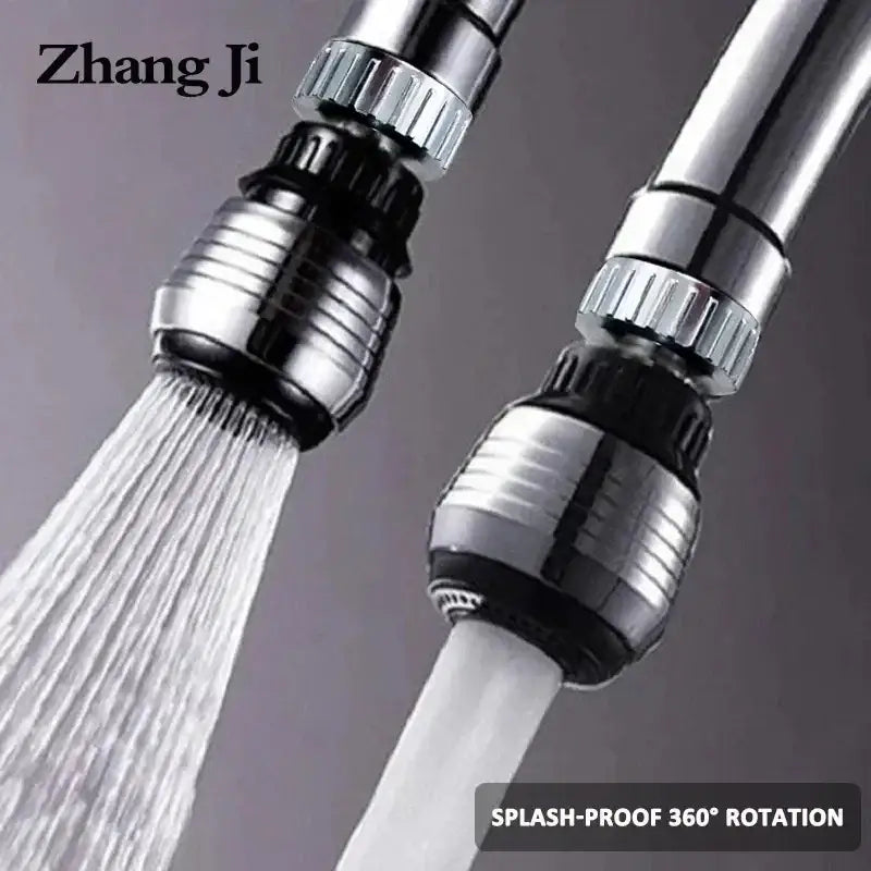 Silver and black 360 rotating kitchen faucet aerator spray nozzle