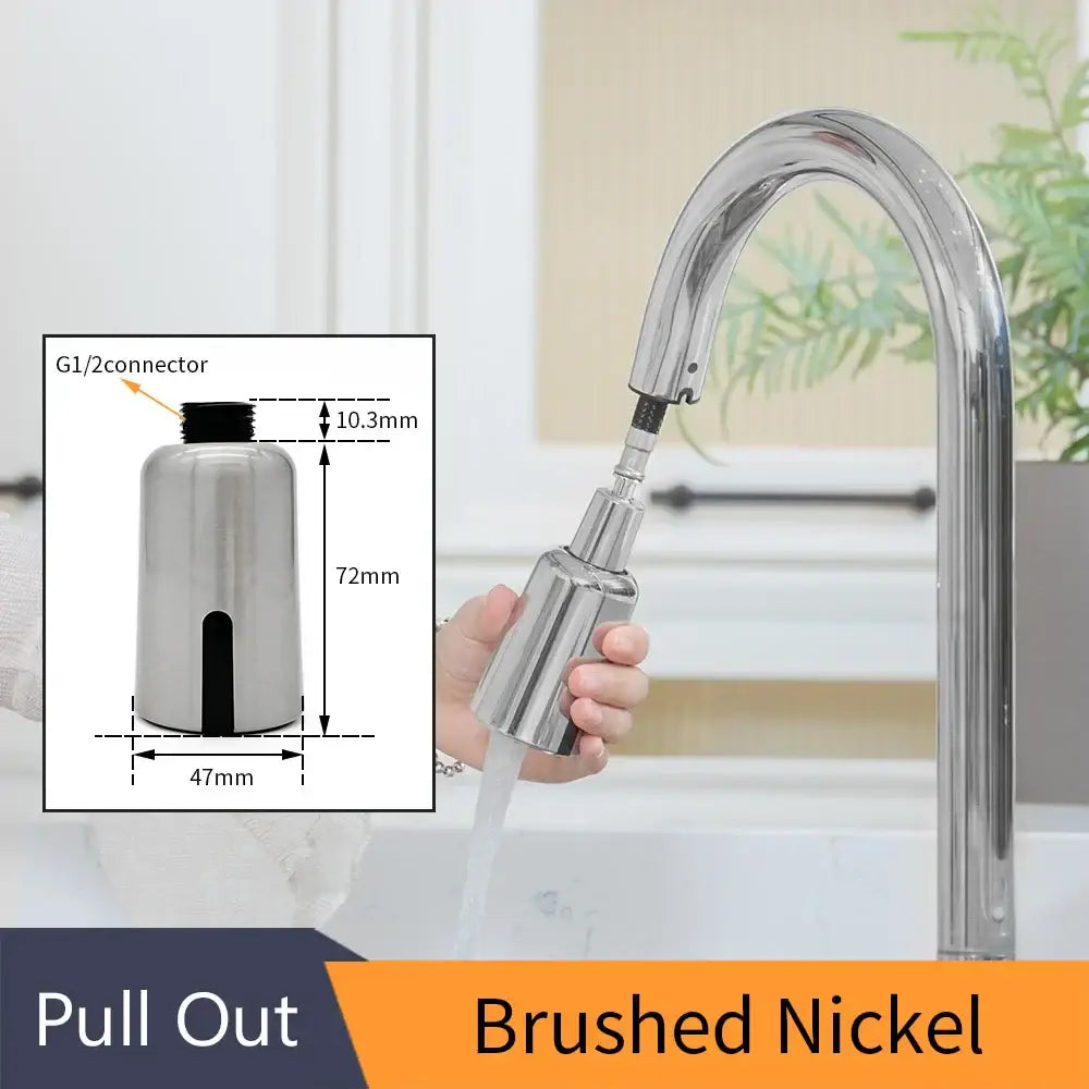 Silver brush nickel touchless sensor faucet kitchen accessories