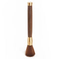 Silver textured espresso brush with wooden handle for kitchen cleaning
