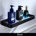 Sleek black aluminum glass shelf bathroom storage rack