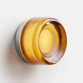 Sleek gold round wall sconce glass light bathroom soap dish