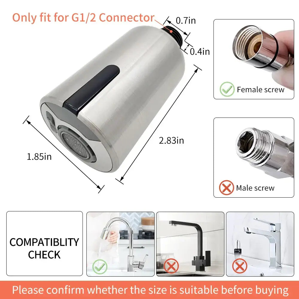Sleek silver touchless kitchen faucet sensor usb charging adapter