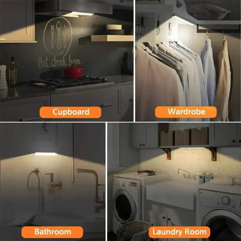Slim white dimmable pir sensor night light kitchen cabinet lamp