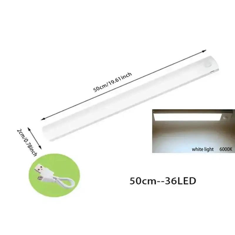 Slim white dimmable pir sensor night light kitchen cabinet lamp