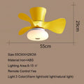 Smart wood ceiling fan light with app dimming for living room