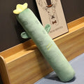 Smiling carrot orange & green cylindrical long pillow bedroom decor