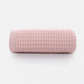 Soft gray blush & blue cotton waffle towel bath set for bathroom
